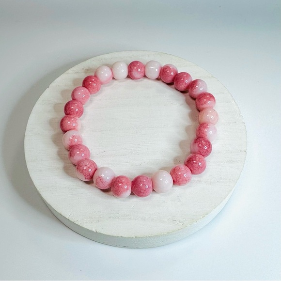 Pink Berry & Cream Swirl Beaded Bracelet - Picture 3 of 6